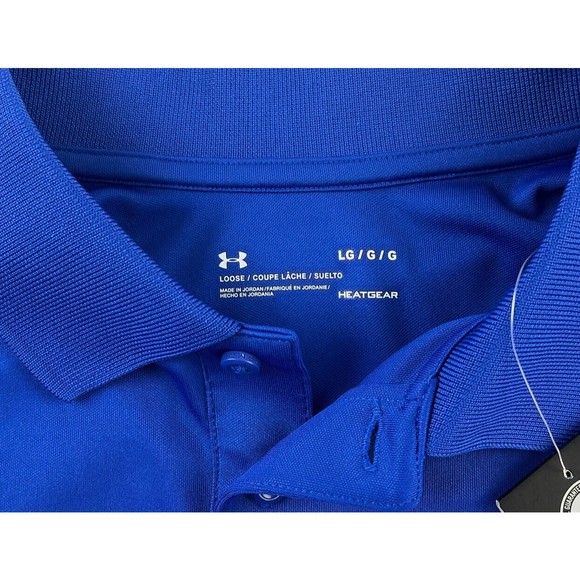 New Under Armour Heat Gear The Ripken Experience Golf Polo Shirt Mens L Blue - Picture 5 of 8